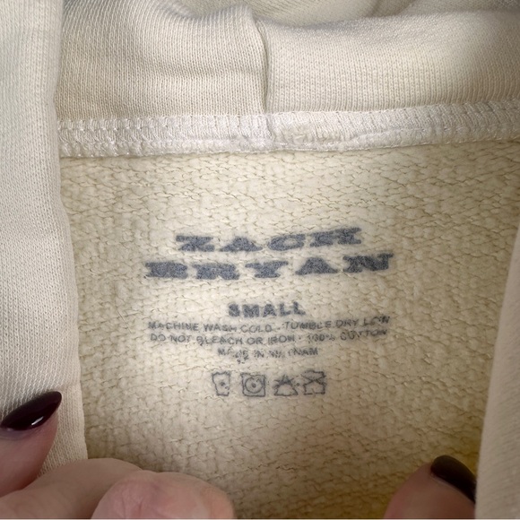 Zach Bryan Hoodie Mens Small Quittin' Time Tour Sweatshirt Band Pullover - Picture 3 of 6